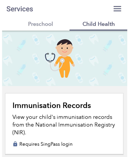 check your child immunisation and medical record