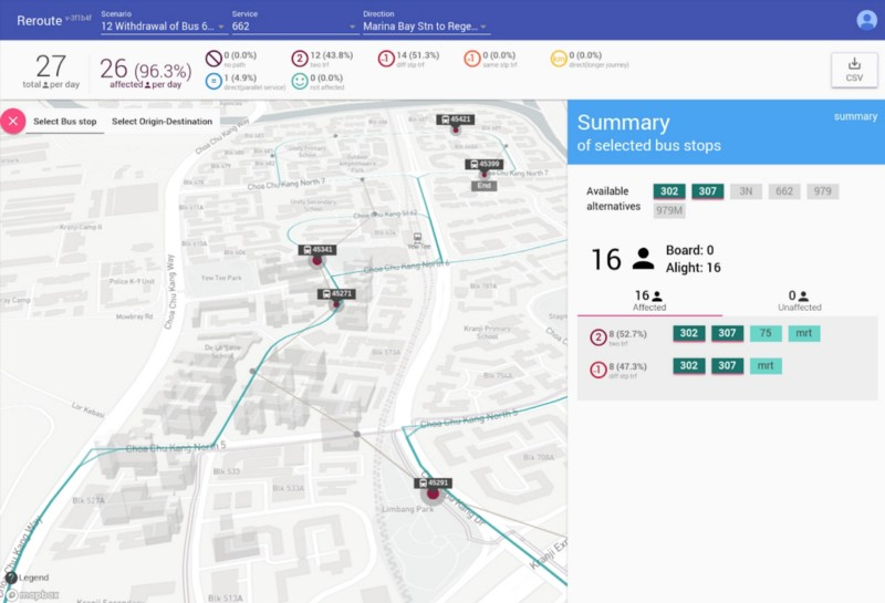 a screenshot of a bus route
