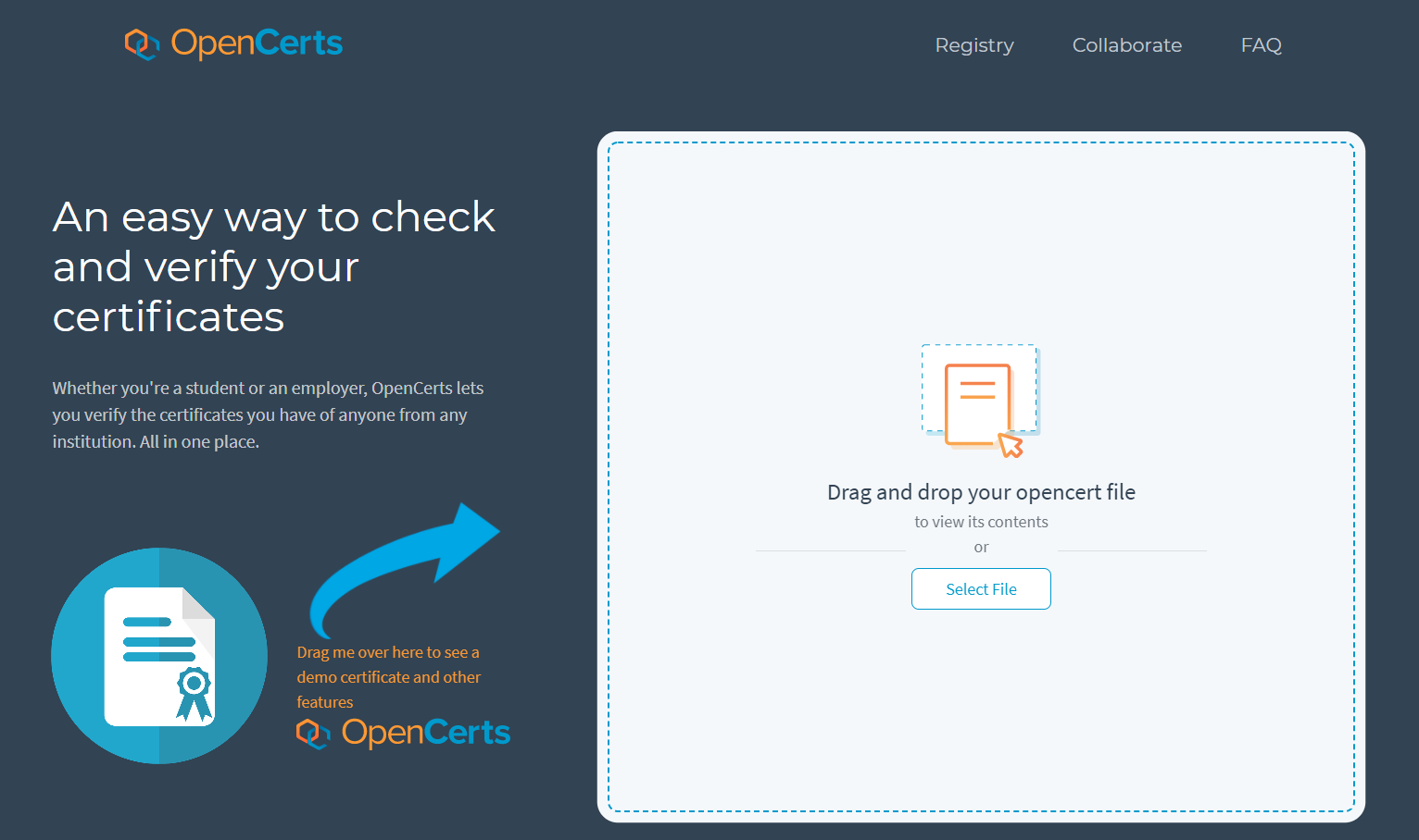 OpenCerts Home Page